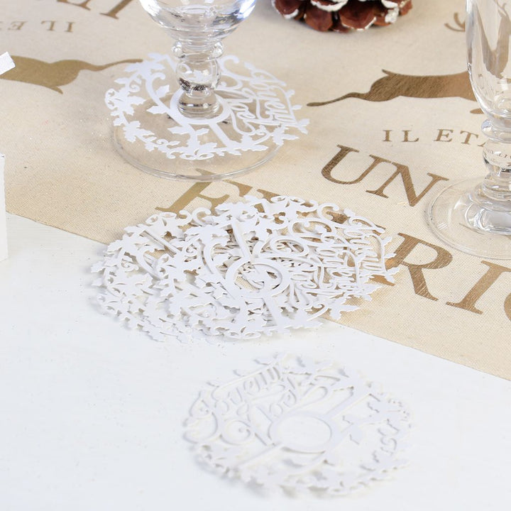 Set of 3 Festive Wine Glass Decorations