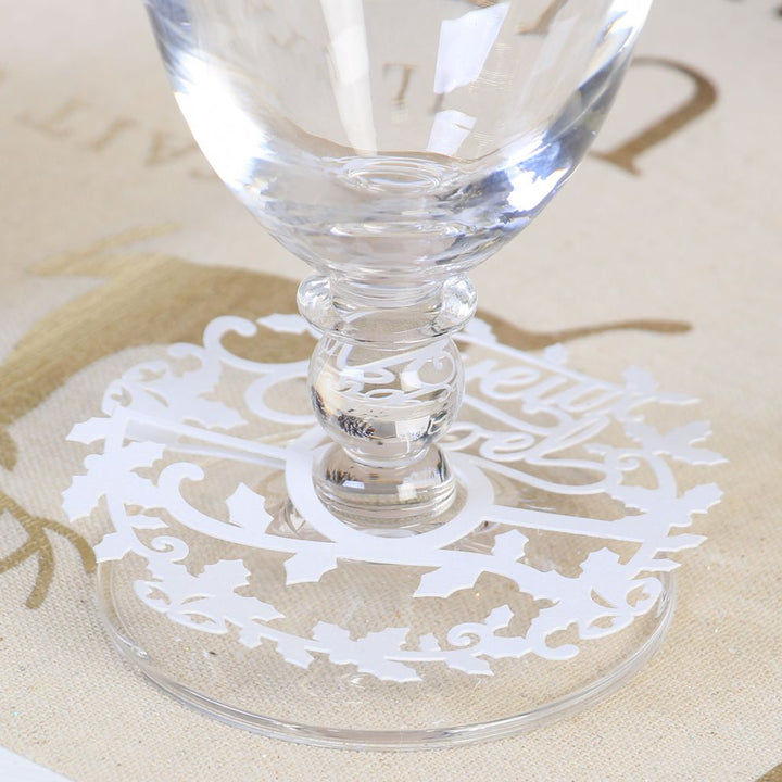 Set of 3 Festive Wine Glass Decorations