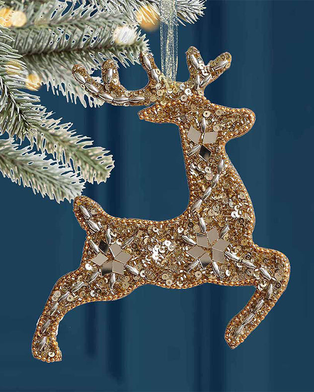 Prancing Reindeer Hanging Christmas Decoration