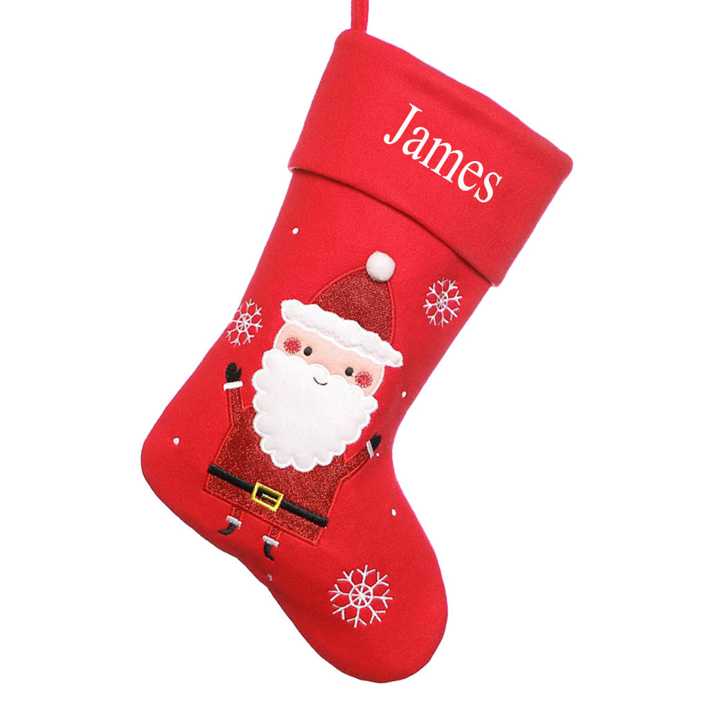 Personalised Red Santa Christmas Stocking