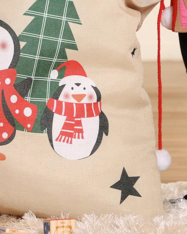 Personalisierter Weihnachtssack mit Pinguinen