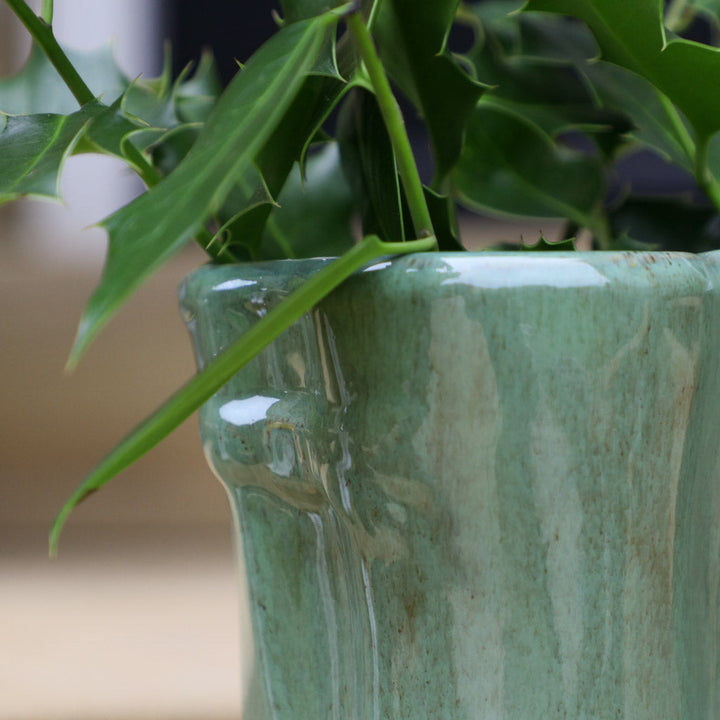Green Welly Boot Planter with Personalised Marker