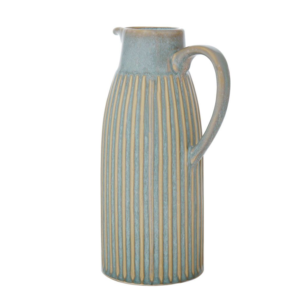 Tall Periwinkle Blue Pitcher Jug Vase