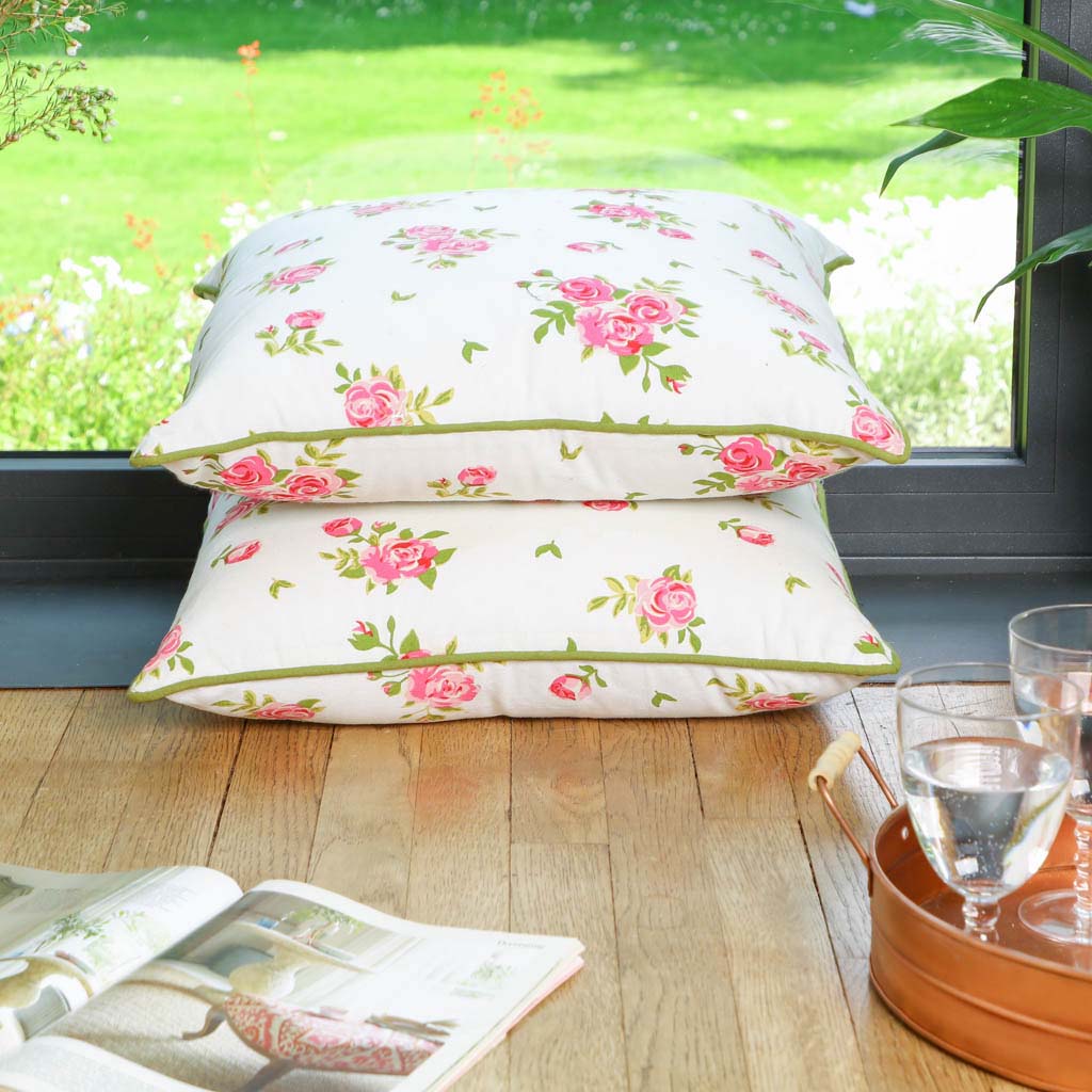 Helmsley Blush Large Floral Print Scatter Cushion
