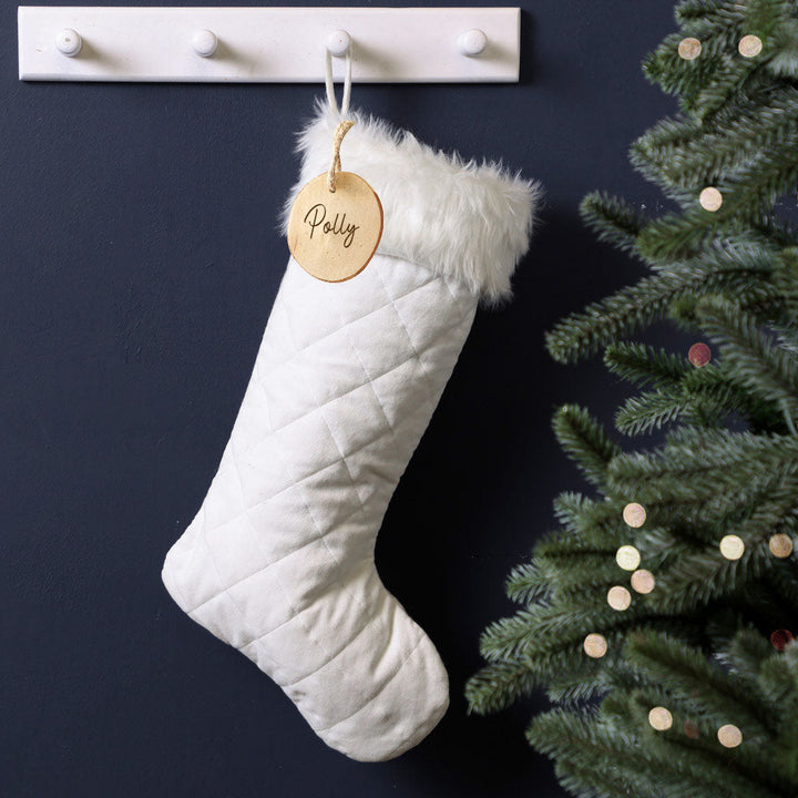 Personalised Quilted White Stocking