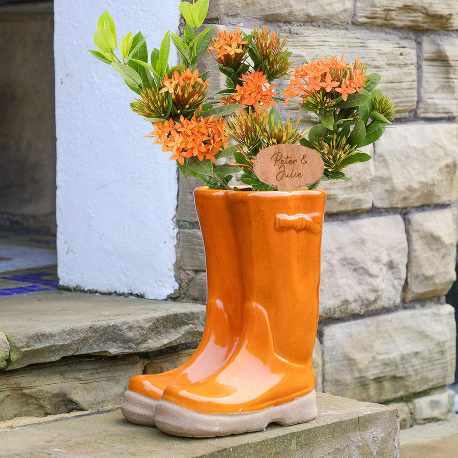 welly boots plant pot
