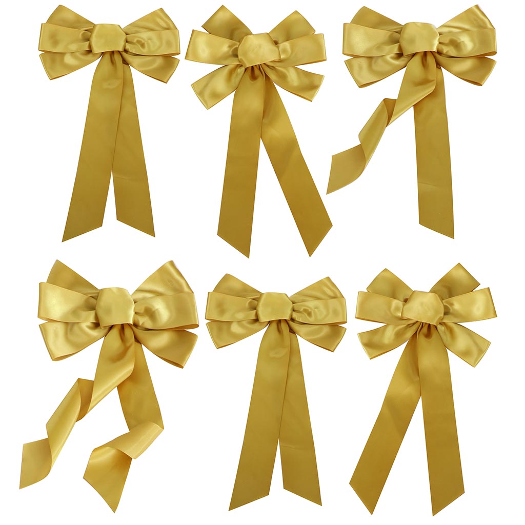 Set of 6 Small Gold Craft Bows