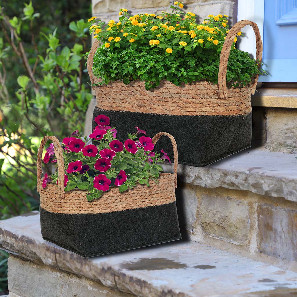 Set of 2 Two Tone Planter Baskets – Dibor