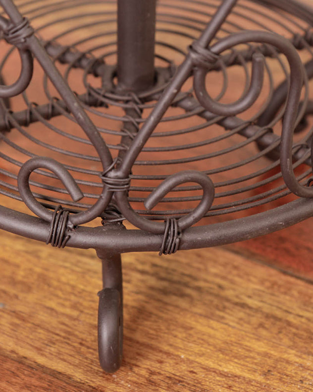 Antique Brown Heart Kitchen Roll Holder