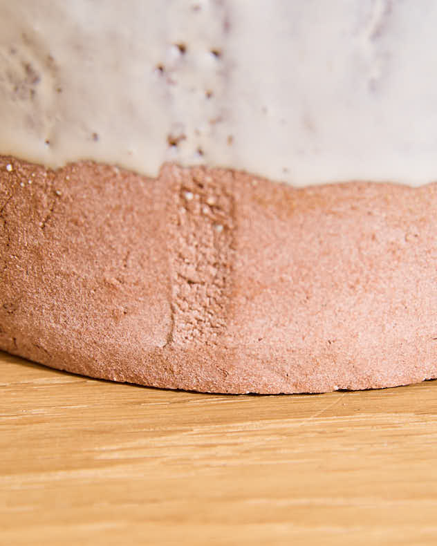 White & Brown Speckled Stone Vase