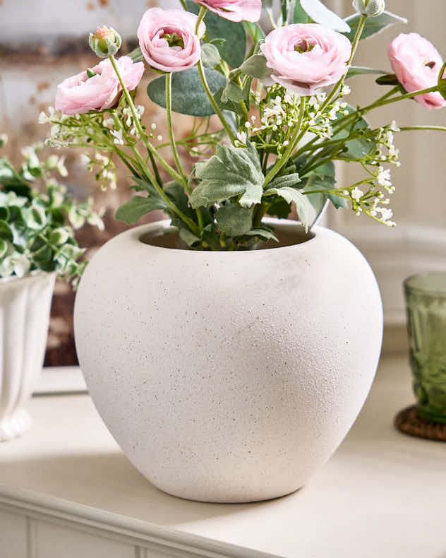 White Oval Sandstone Vase