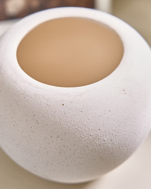 White Oval Sandstone Vase