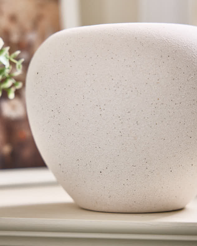 White Oval Sandstone Vase