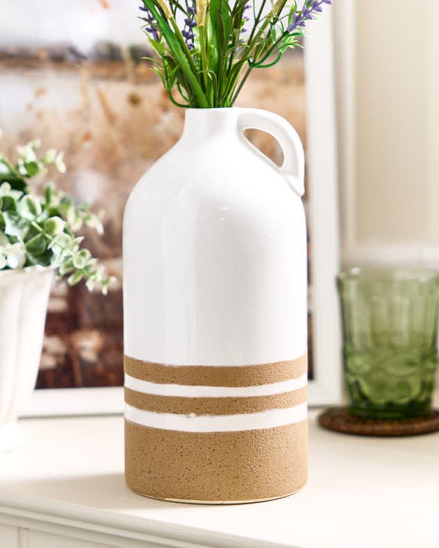 Striped White Sandstone Vase