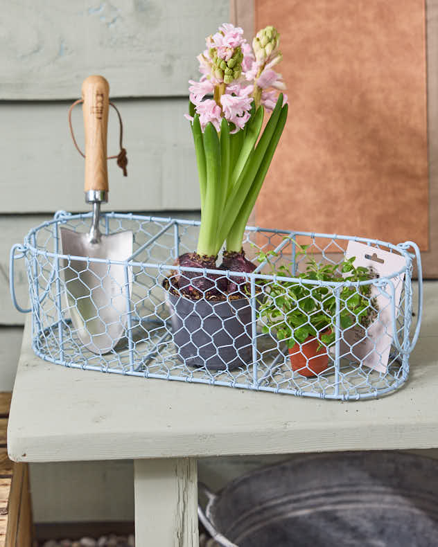 Blue Metal Basket Container