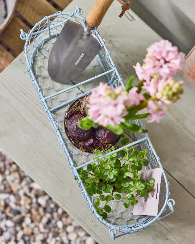 Blue Metal Basket Container