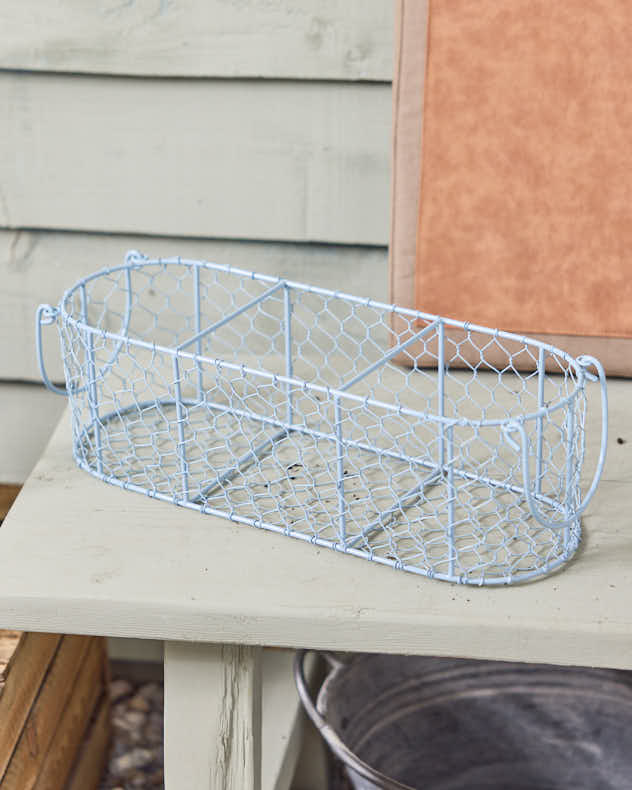 Blue Metal Basket Container