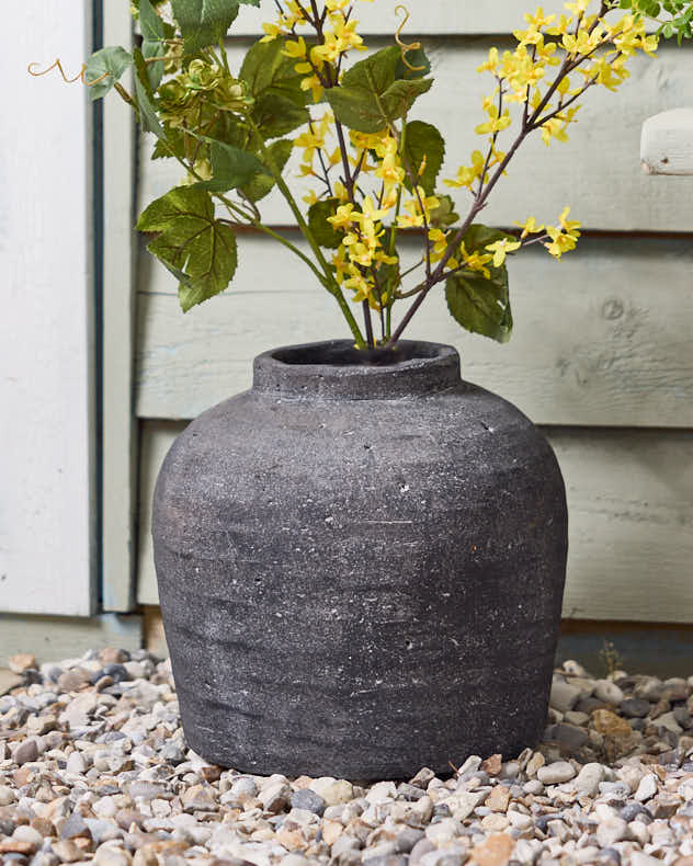 Ash Grey Stone Vase