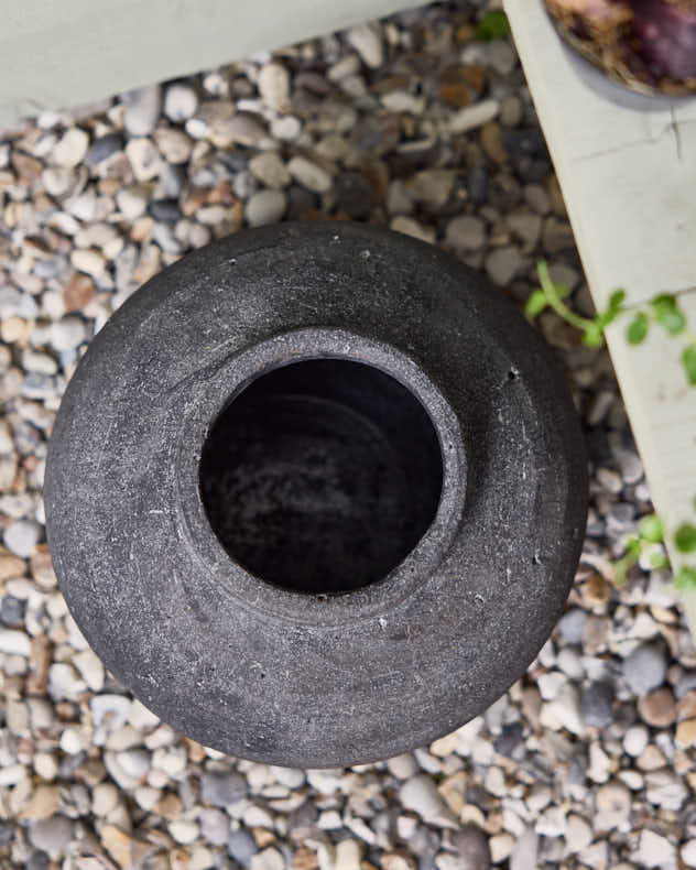 Ash Grey Stone Vase