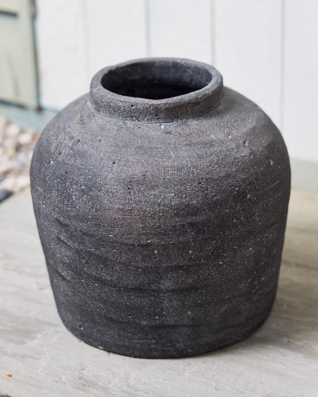 Ash Grey Stone Vase