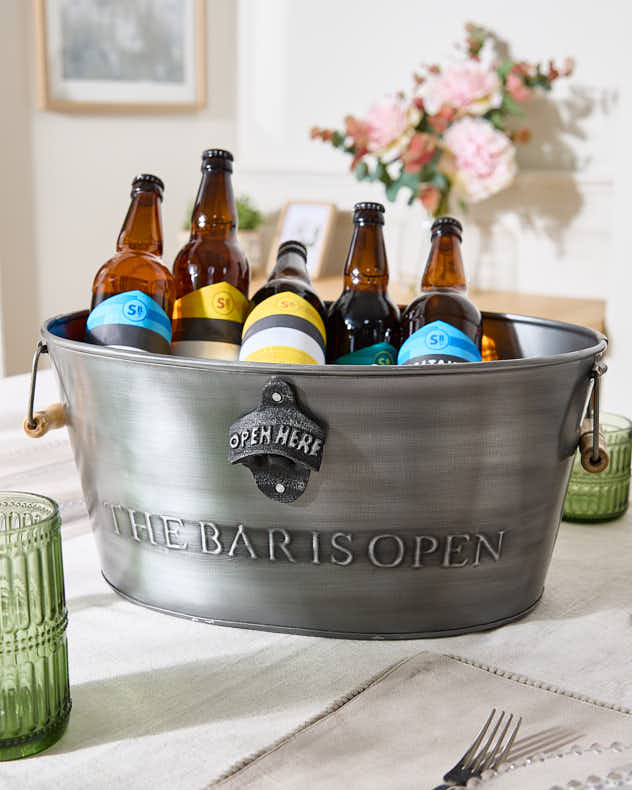 The Bar is Open Beer Bottle Bucket