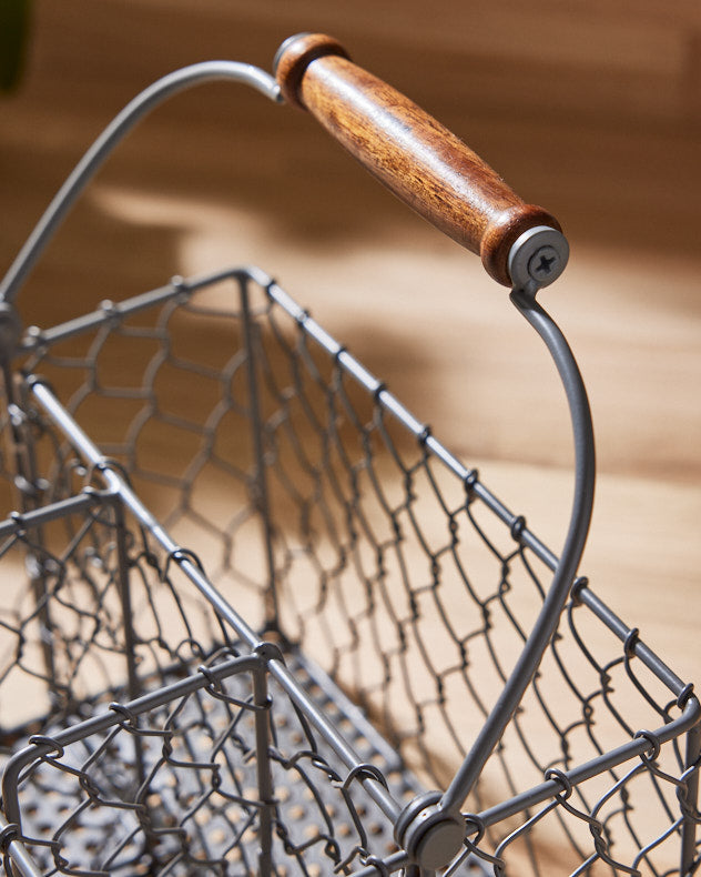 Cutlery Holders - Grey Chicken Wire Cutlery Caddy