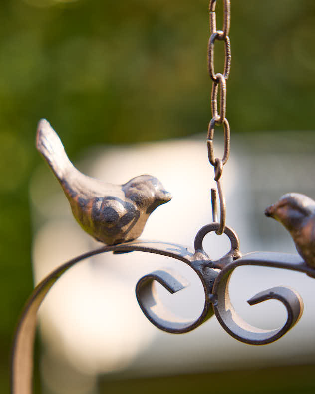 Brown Hanging Heart Bird Feeder