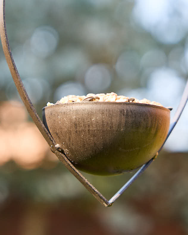 Brown Hanging Heart Bird Feeder