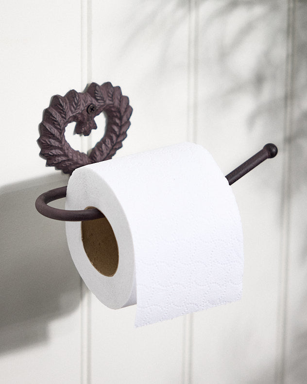 Brown Recycled Iron Bathroom Accessories - Isabelle Brown Heart Toilet Roll Holder