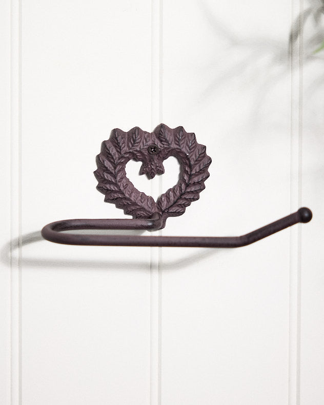 Isabelle Brown Heart Toilet Roll Holder