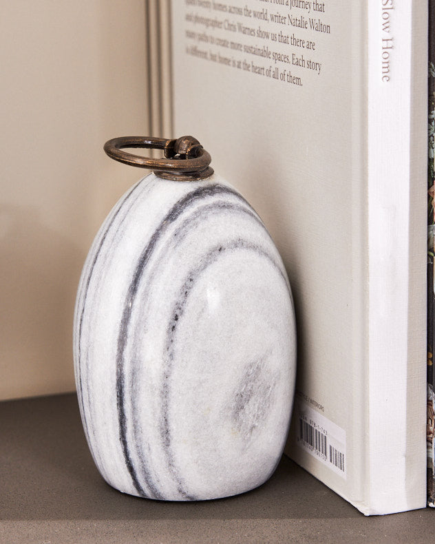 Bookends - Pair of Grey Marble Bookends