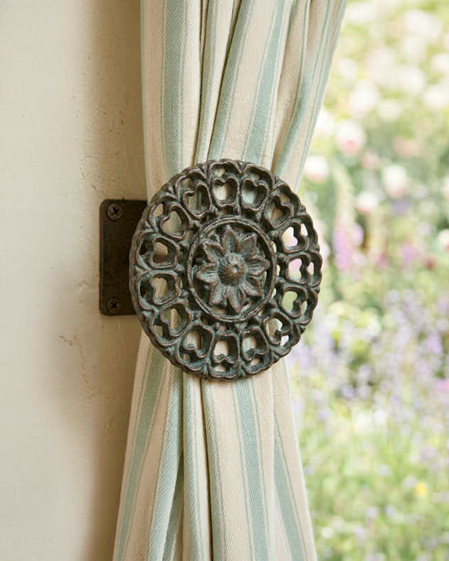 Brown Curtain Tie Backs - Set of 2 Mandala Curtain Tie Backs