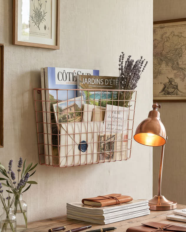 Storage Baskets - Copper Wall Storage Basket