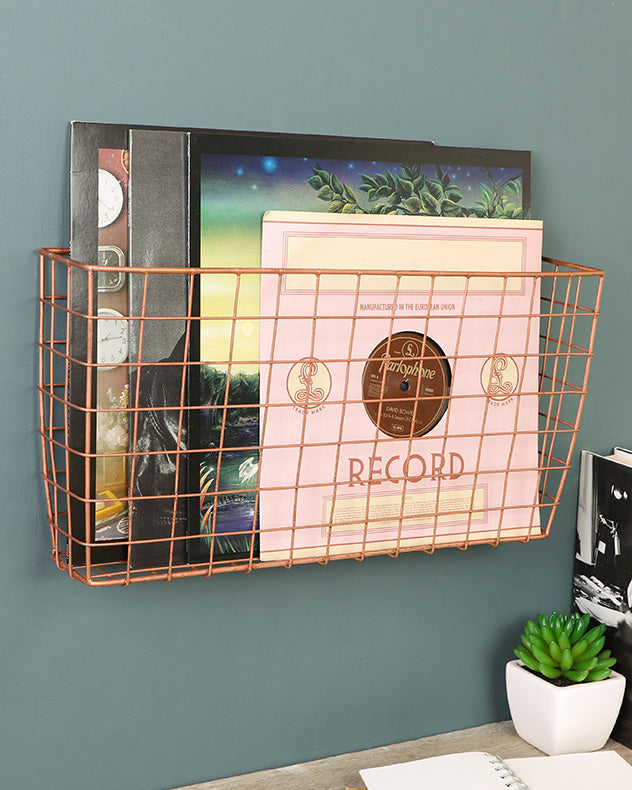 Wall Mounted Record Basket