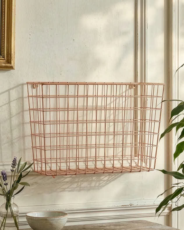 Copper Wall Storage Basket