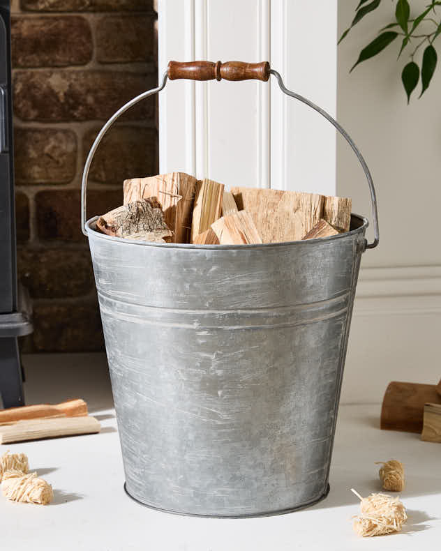 Seau à allume-feu en zinc galvanisé