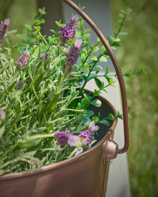 Antique Copper Bucket Planter