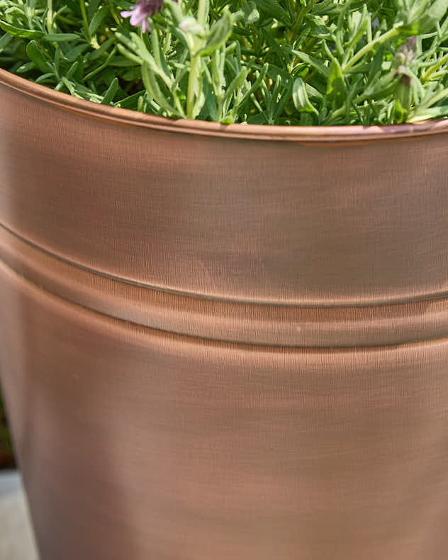 Antique Copper Bucket Planter