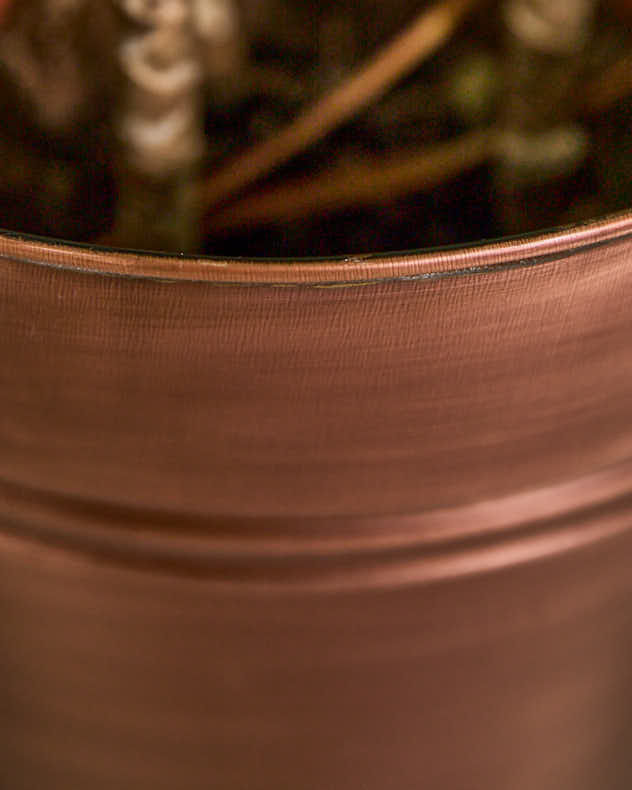 Antique Copper Bucket Planter