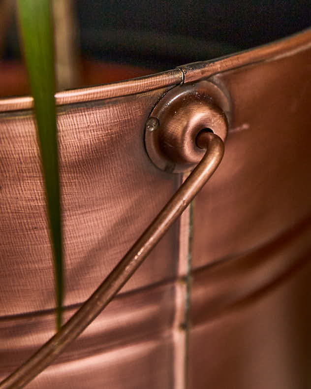 Antique Copper Bucket Planter