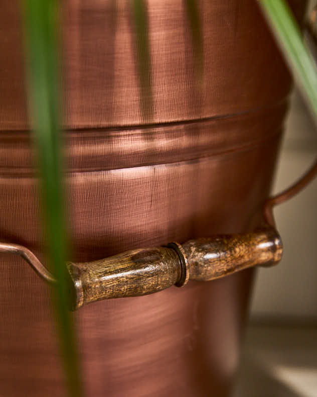 Antique Copper Bucket Planter