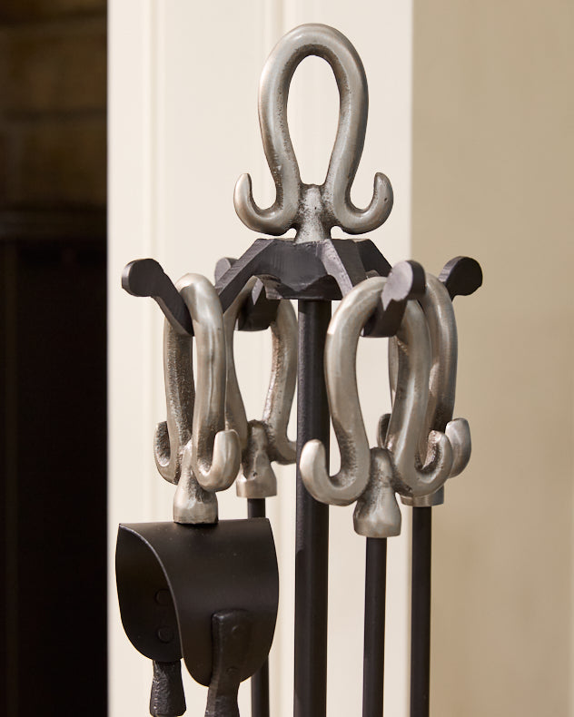 Companion Sets - Freestanding Silver Fireside Companion Set