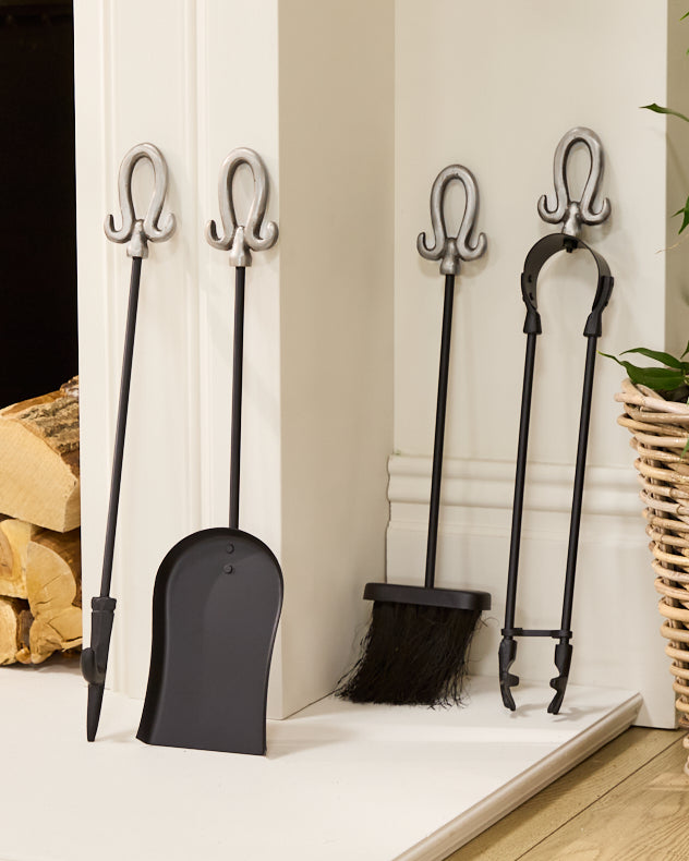 Companion Sets - Freestanding Silver Fireside Companion Set