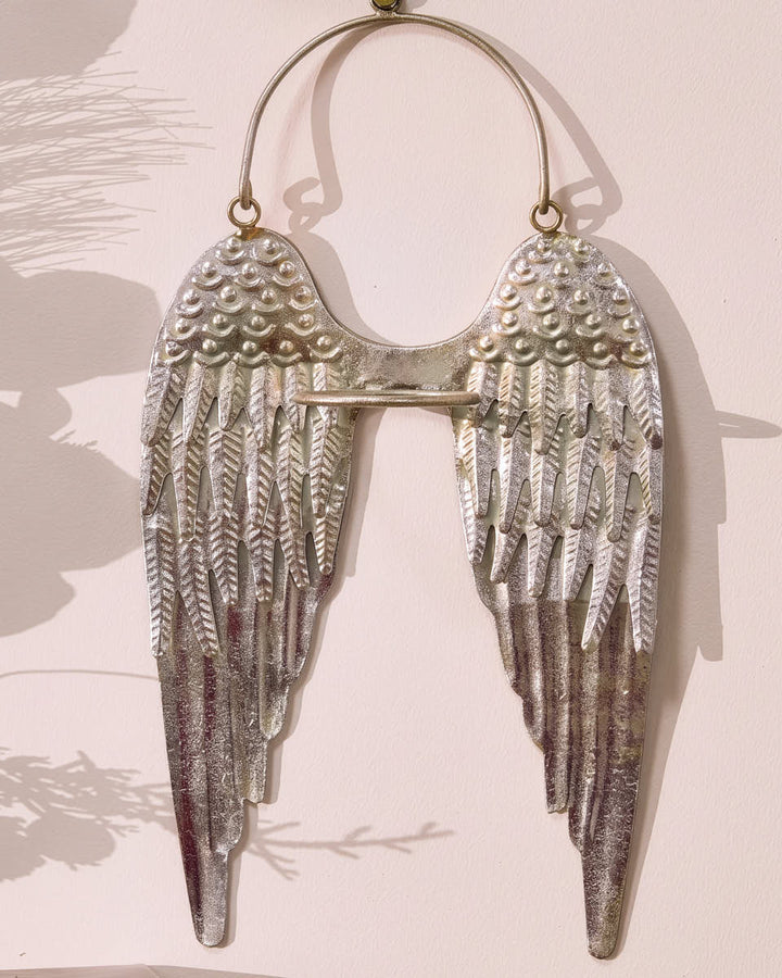 Silver Angel Wings Tealight Holder
