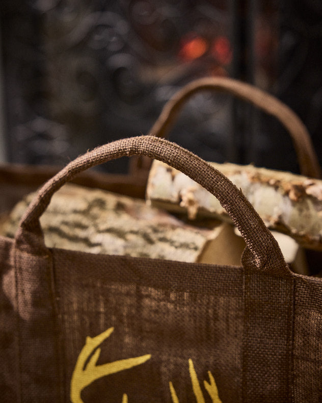 Dark Brown Stag Jute Log Bag