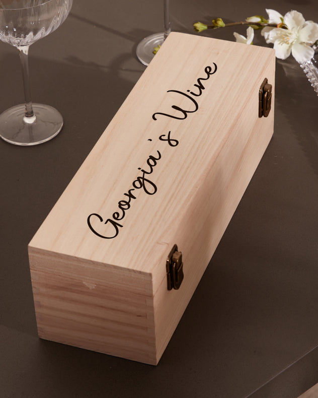 Gift Boxes - Personalised Wooden Bottle Gift Box