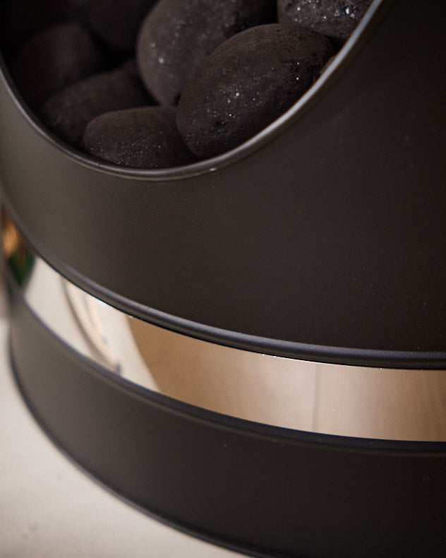Log & Coal Storage - Chrome Band Coal Bucket