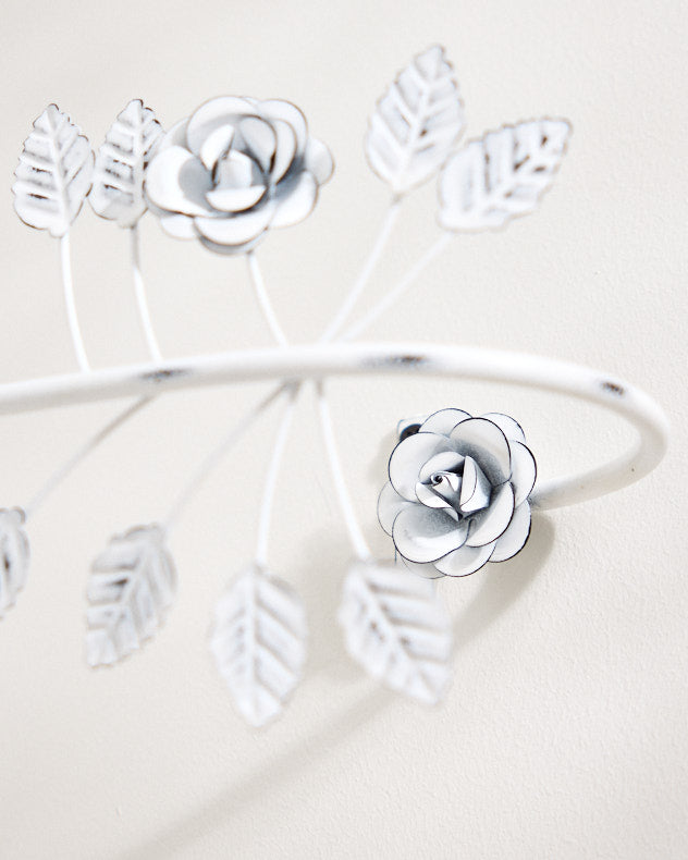 Set of 2 White Leaf Curtain Tie Backs