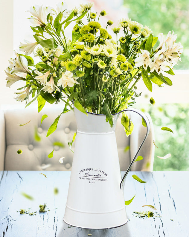 Vintage Style Cream Pitcher Jug Flower Vase