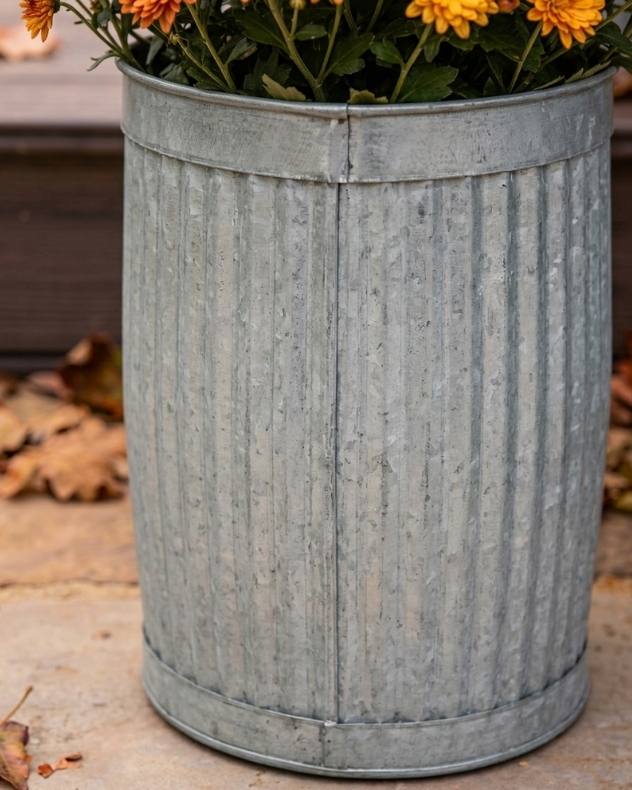 Set of 3 Ribbed Dolly Tub Barrel Planters